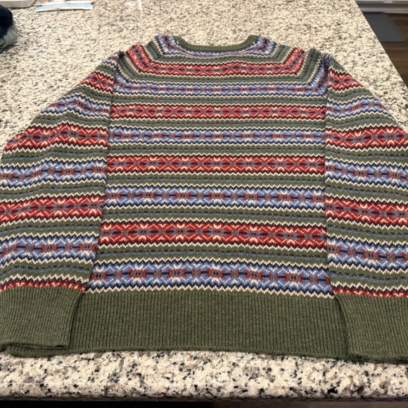 J.Crew Lambswool-Blend Fair Isle Crewneck Sweater - Large - Picture 3 of 5